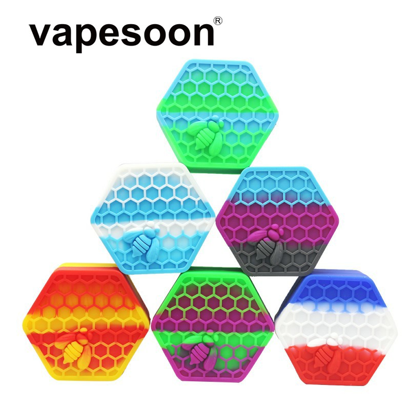 

Hot Sale 26ML FDA Food Grade Silicone Box Wax Container Non-stick Jars Dab Container Honeybee Silicon Case For Vaporizer Oil Solid