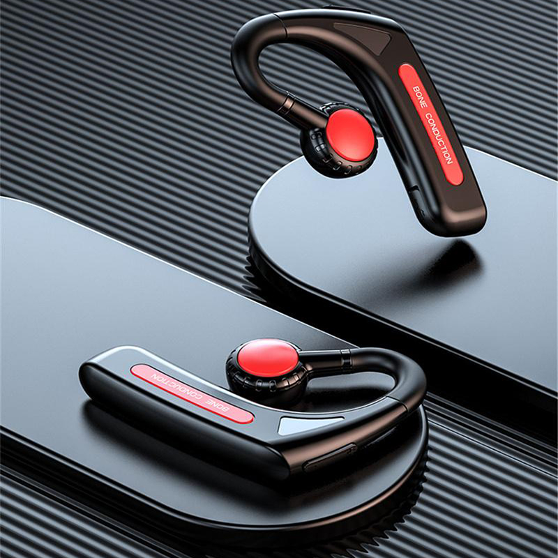 

New Wireless Bluetooth-compatible Cell Phone Earphones headset true bone conduction ear-mounted non-in-ear business sports stereo earphones TWS earhuds, Black