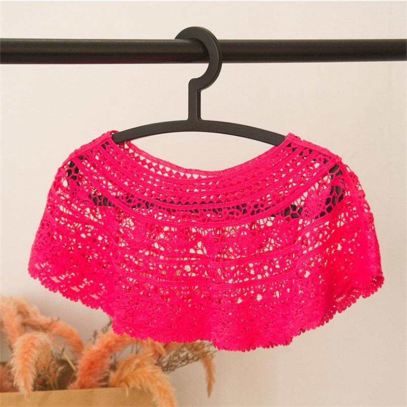 

Multi Colors New Style Women's Sweet Hollow Crochet Lace Knit Wide Collar Cape Shawl Wrap Scarf All Match Style