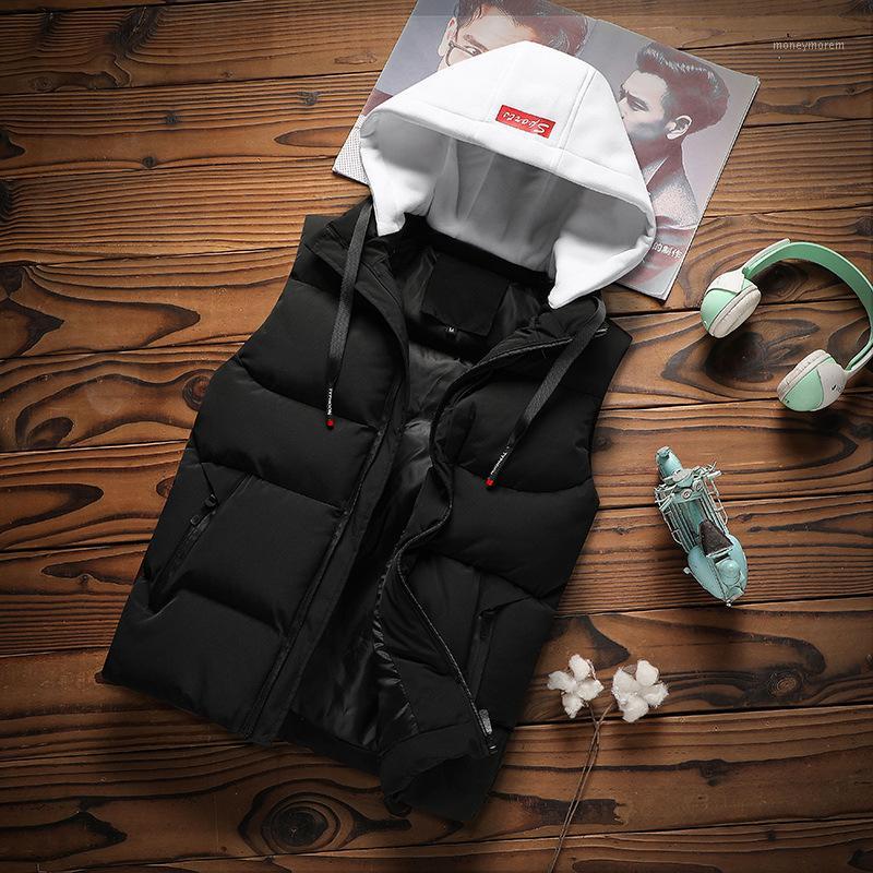 

Vest Men's Autumn and Winter Korean Version Fashion Handsome Men's Warm Vest Thick down Cotton Jacket Waistcoat1, White