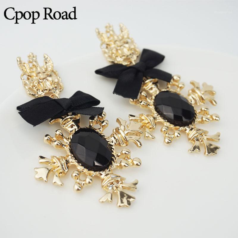 

Cpop Gothic Earrings Women Black Glass Stainless Steel Gold Cross Vintage Drop Earringss Fashion Jewelry Needle New Gifts1
