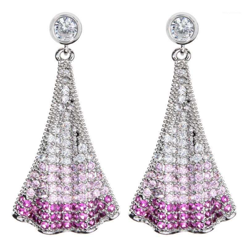 

Korean colorful wavy fan-shaped Earrings add jewelry and Gift Earrings to various occasions of women's wedding parties ER-3421