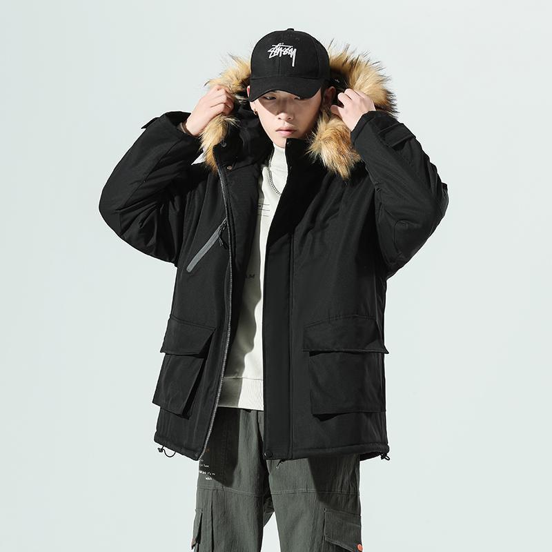 

2020 -3XL New Style Winter Jacket Men And Coat Peffer Parka Fur Collar Clothes For Men 100% Polyester Plus Size1, Black