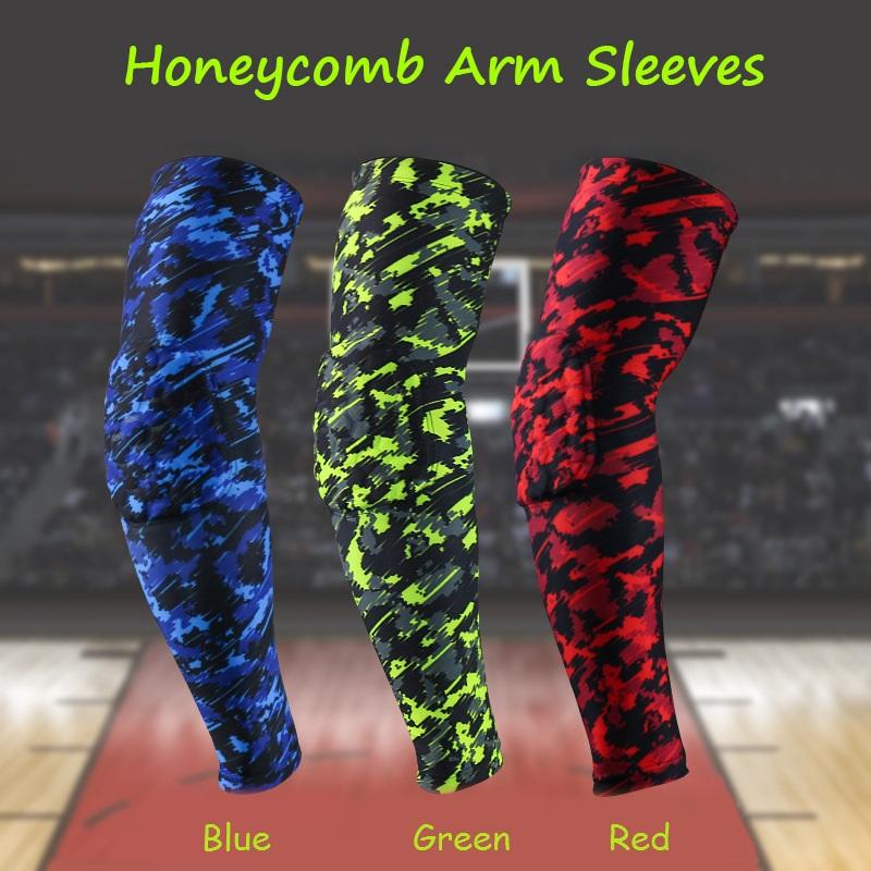 

1 Pair Honeycomb Sport Basketball Shooting Elbow Pads Brace Support Guard Compression Cycling Arm Sleeve Warmers Elbow Protector, Red