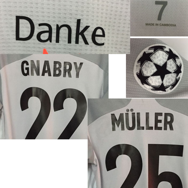 

2020 Match Worn Playe issue Lewandowski GNABRY Muller Kimmich With DANKE Match Details Soccer Patch Home Textile, #25 muller