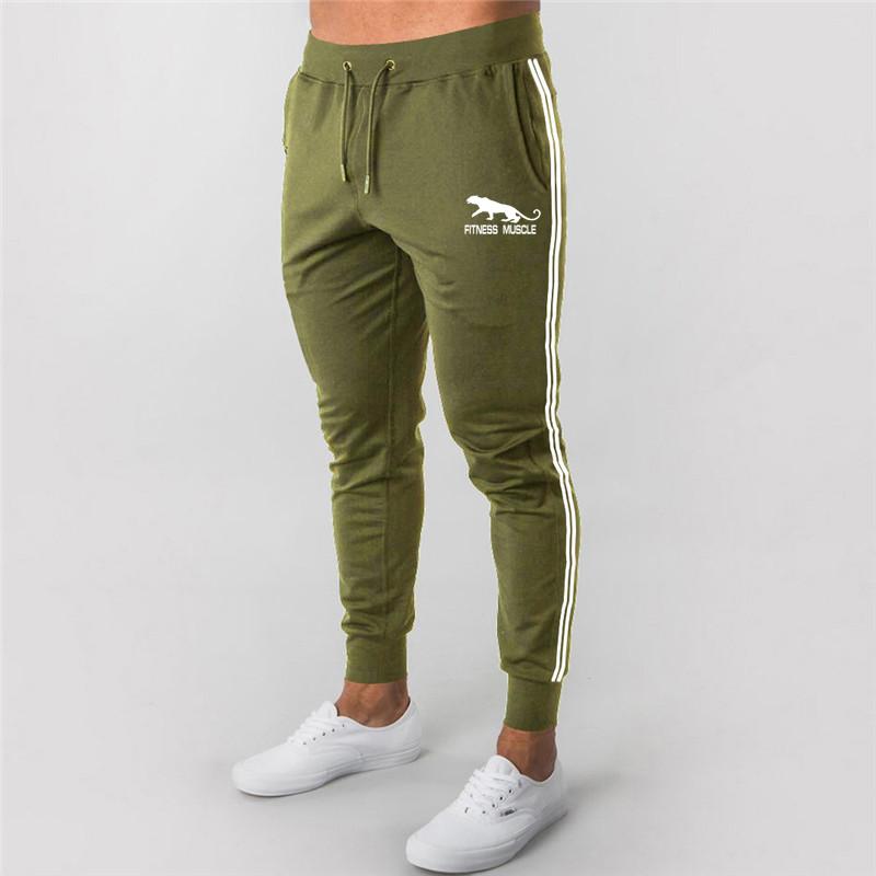 

Autumn Fitness Muscle Men Cotton Running Pants Streetwear Side Stripe Fashion Trousers Gym Training Jogging Sports Pants, Photo color