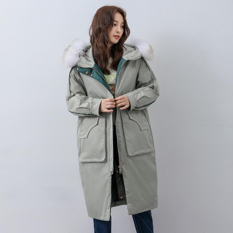 

luxury womens down coats with fur collar miegofce 2020 winter windbreaker outwear casual warm top brands jackets plus size long, Beige