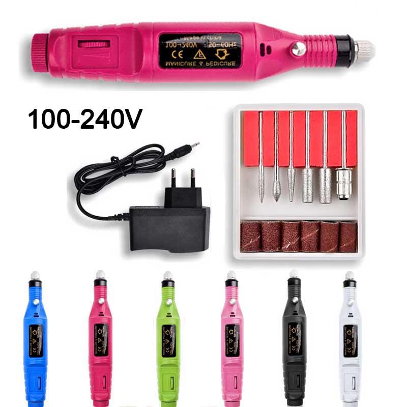 

1 Set Professional Electric Manicure Drill Nail Tips Manicure Electric Pedicure 6 Bits Nails Tools Kit