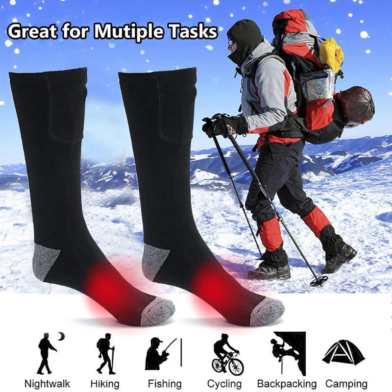 

Winter Heating Socks Stocking Remote Control Thermostat Foot Warmer Outdoor Riding Fishing Hiking Heated Socks Dropshipping, Black