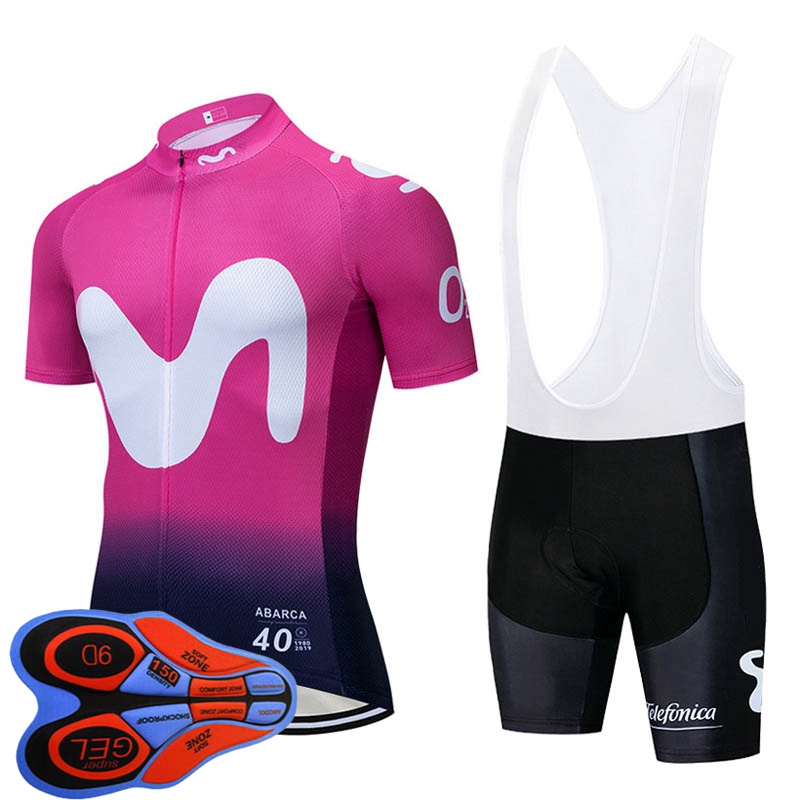 

2020 Mens Cycling Jersey Bib Shorts set MOVISTAR team bike Clothing summer breathable Bicycle Short Sleeve uniform Y20070803, 11