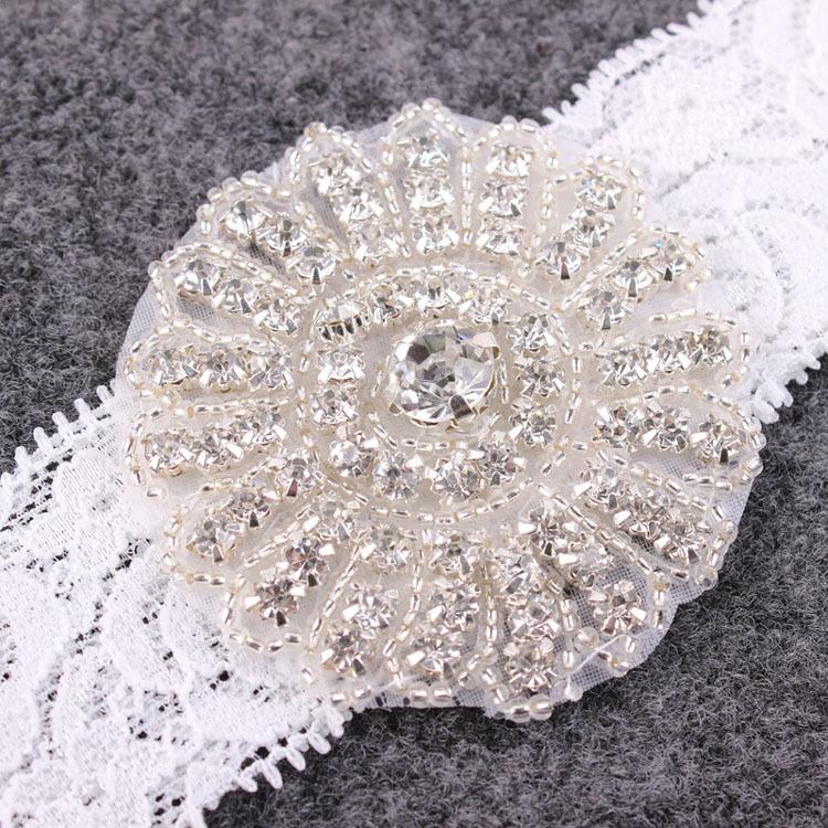 

Sweet Toddler Baby Girls Round Crystal Headbands Party Wedding Headbands Hair Wears with Rhinestone Christmas Gifts, White