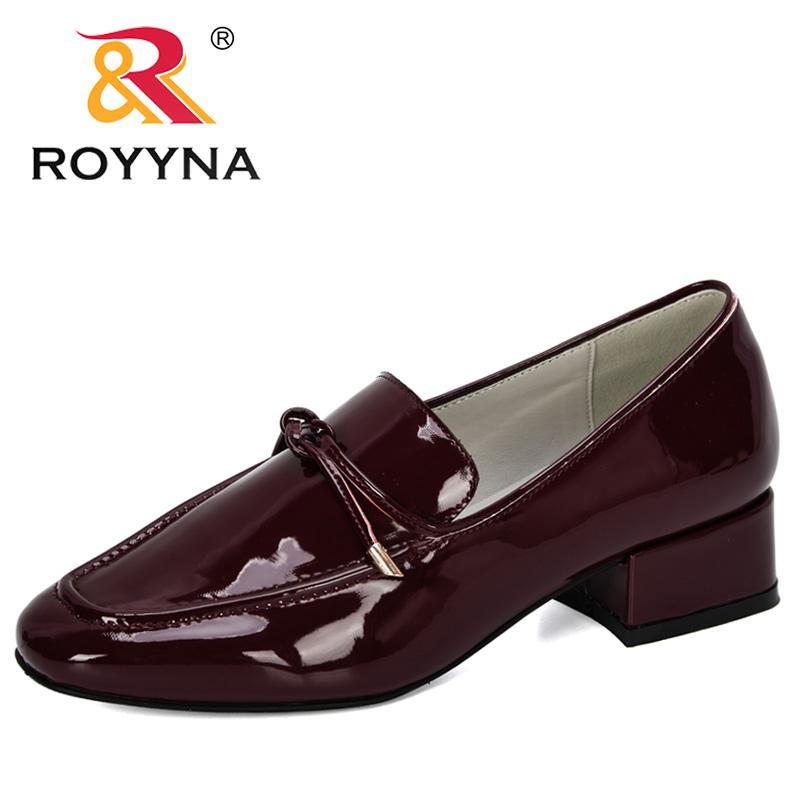 

ROYYNA 2021 New Designers Boats Shoes Woman Patent Leather Heels Wedding Shoes Woman Pumps Zapatos Mujer Ladies Working Footwear, Beige