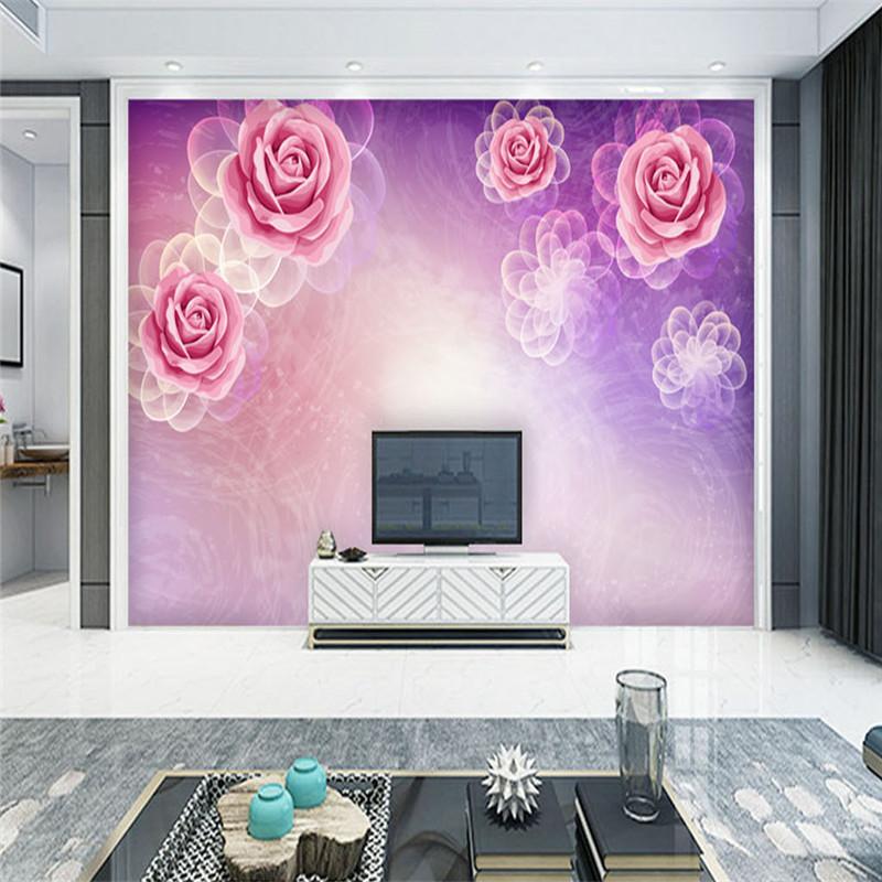 

3D Custom Wall Murals European Style Study Wallpapers Vintage Rose Flowers Pastoral Leaf Wall Papers for Living Room Home Decor, As picture