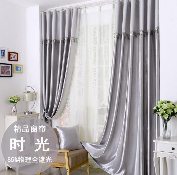 

Curtains for bedroom living room processing cost included silver grey modern fabric blackout cheap window cortinas18211, Silver curtains