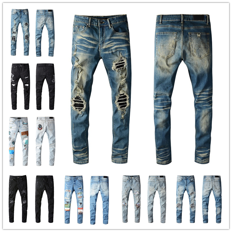 

2021 Fashion Skinny mens Jeans Straight slim elastic jean 614 Casual Biker Male Stretch Denim Trouser Classic Pants jeans Amir i size 28-40, Ami ri 666