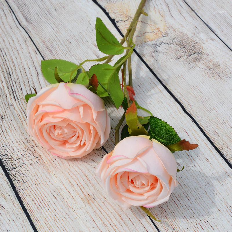 

Wedding Party Decoration Artificial Roses Flowers Silk Curled Round Rose High Quality Fake Roses Flower Arrangement Accessories1, Blue