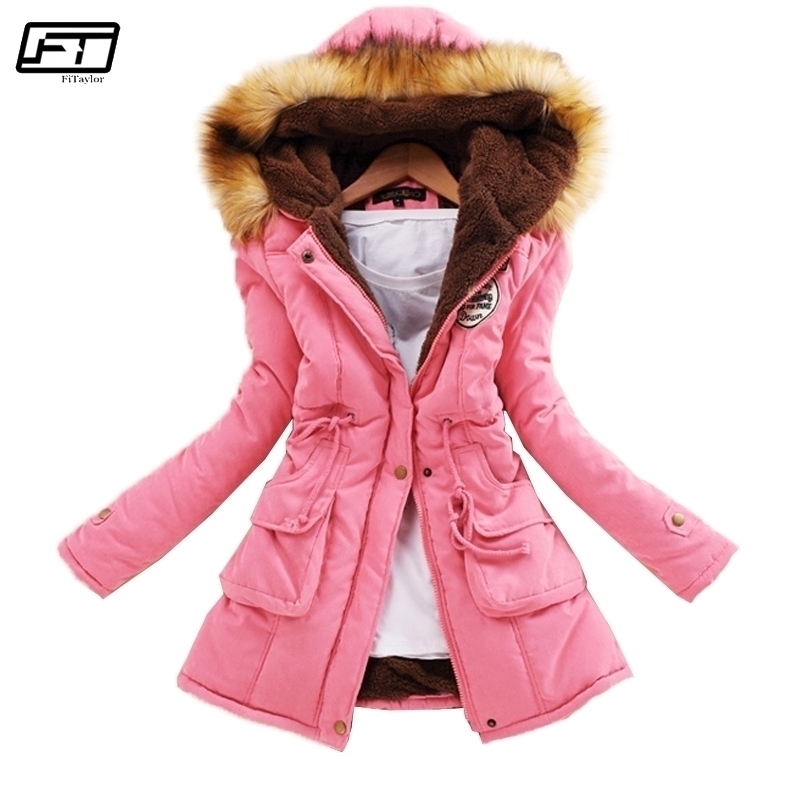 

Fitaylor Winter Plus Size Jacket Women Warm Hooded Parka Mujer Thick Cotton Black Padded Coat Female Long Paragraph Jackets 201127