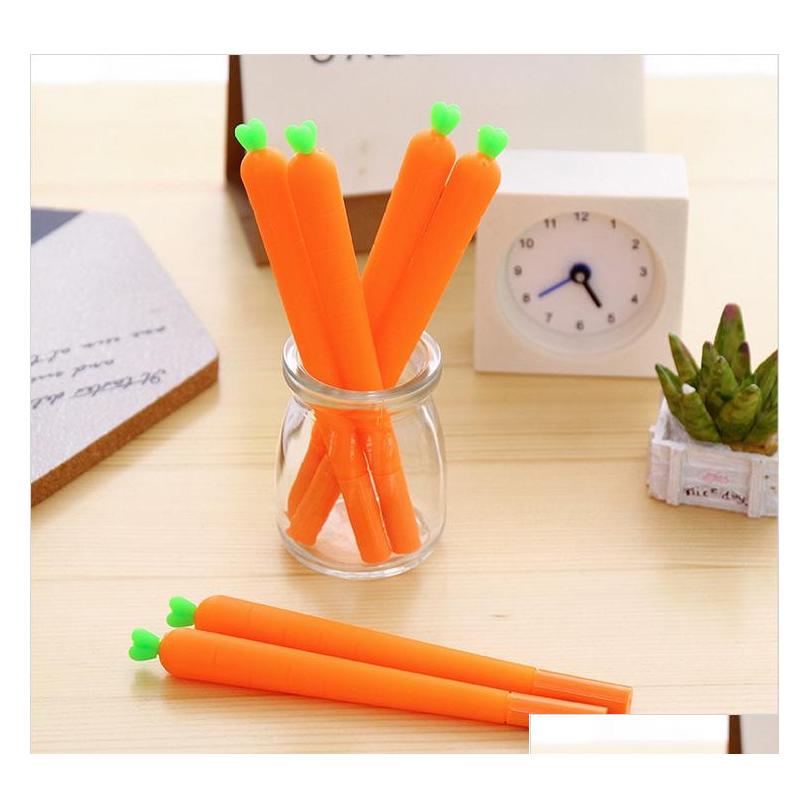 

Cute Black Refill Neutral Pen Stationery Korean Personalized Signature Gel Pens Student Carrot Water-Based Pen 9Q3D3, As pic