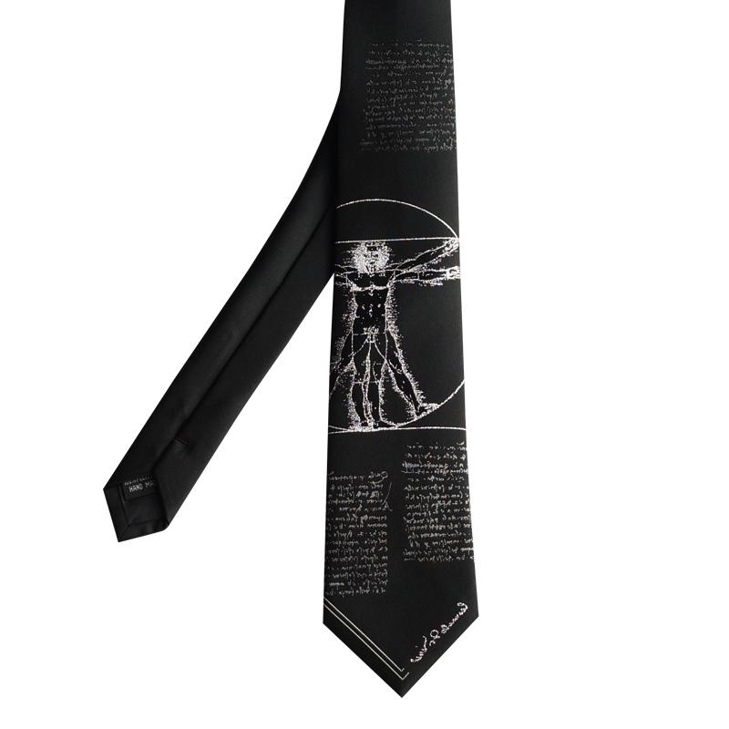 

Free Shipping New Male men's Original design printed students personality gift necktie DaVinci Code Cool College Style black tie