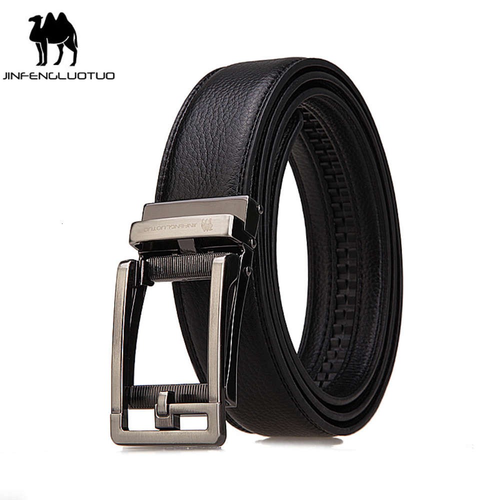 

Golden Camel Leather automatic clip buckle pure cow leather men's belt men's casual belt men's belt, Black