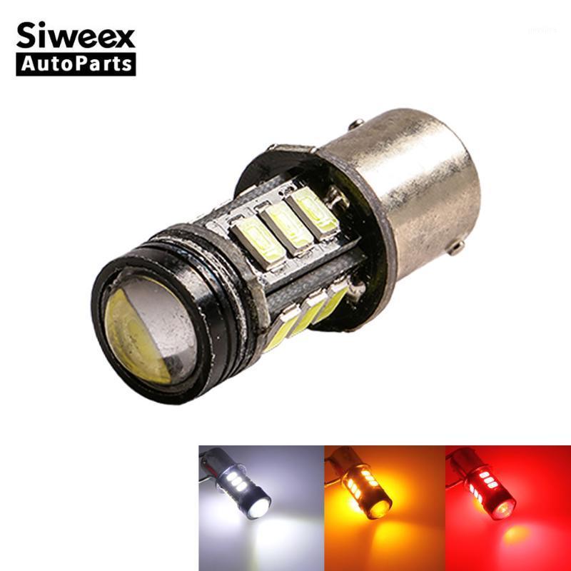 

1156 BA15S S25 Lights Car LED Bulbs 12 SMD 5730 1 COB With Lens Style Styling Tail Turn Brake Rear Lamp DC 12V White Yellow Red1, As pic