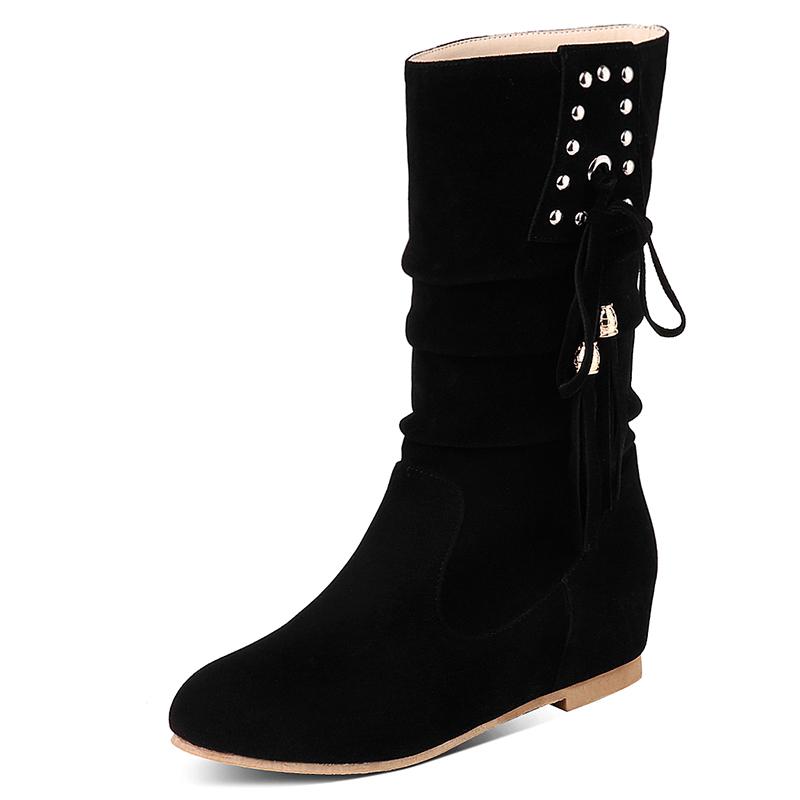 

Oversized Simple boots boots women woman winter women shoes botas, Black