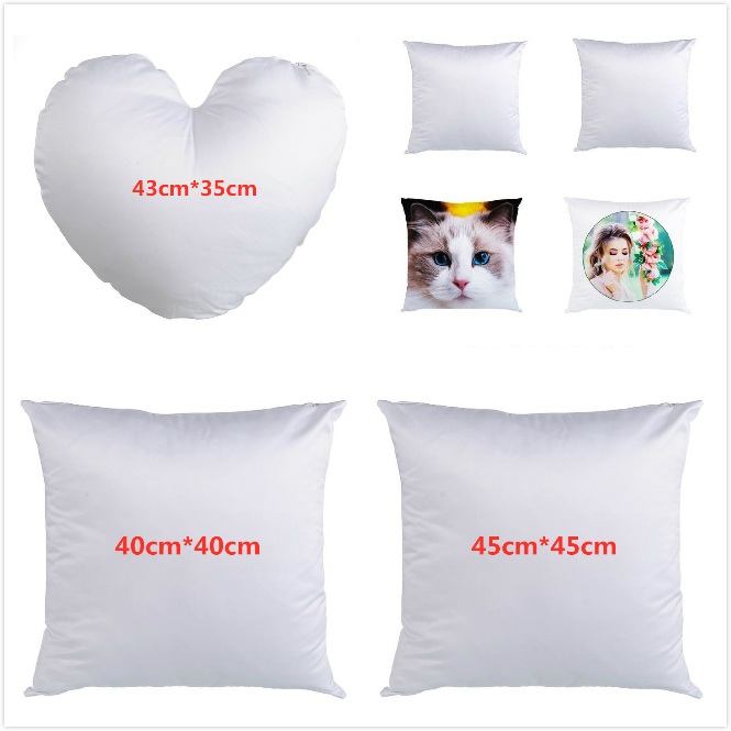 

3 Sizes Sublimation Pillowcase Double-faced Heat Transfer Printing Pillow Covers Blank Pillow Cushion Without Insert Polyester Pillow Covers, White