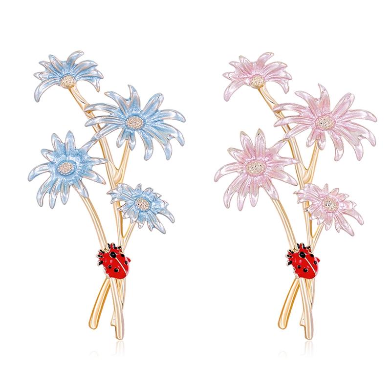 

Pins, Brooches 2022 Fashion Enamel Daisy Flower For Women Weddings Banquet Office Brooch Pins Year Jewelry Gifts