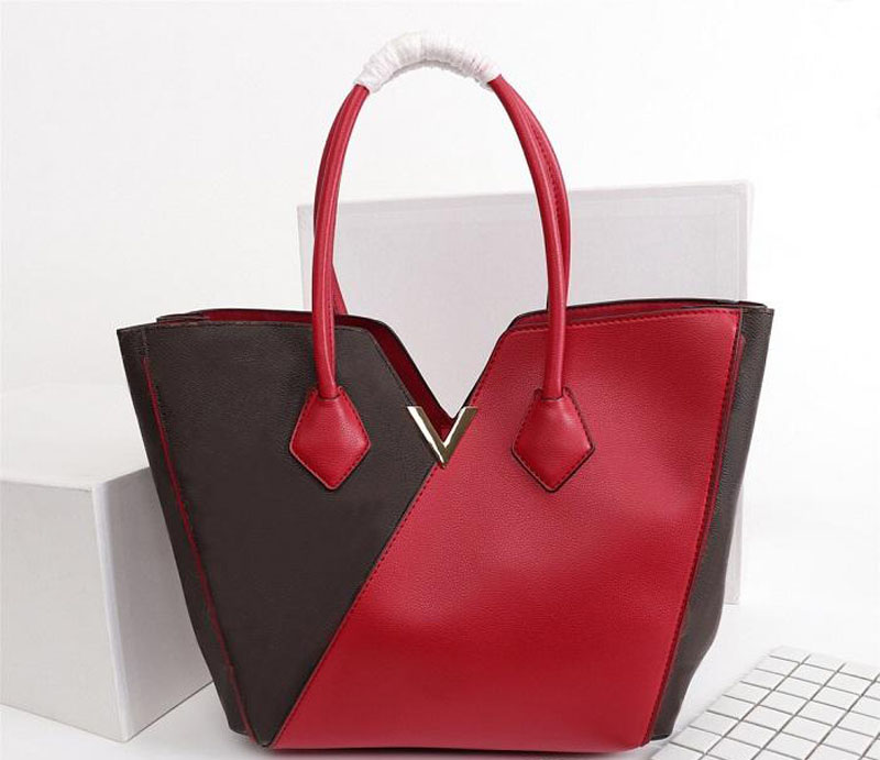 

M40460 hot sale Leather Fashion Classic lattice Handbags for Women Purse Totes Woman High capacity Shopping Bags Shoulder Bag, No box