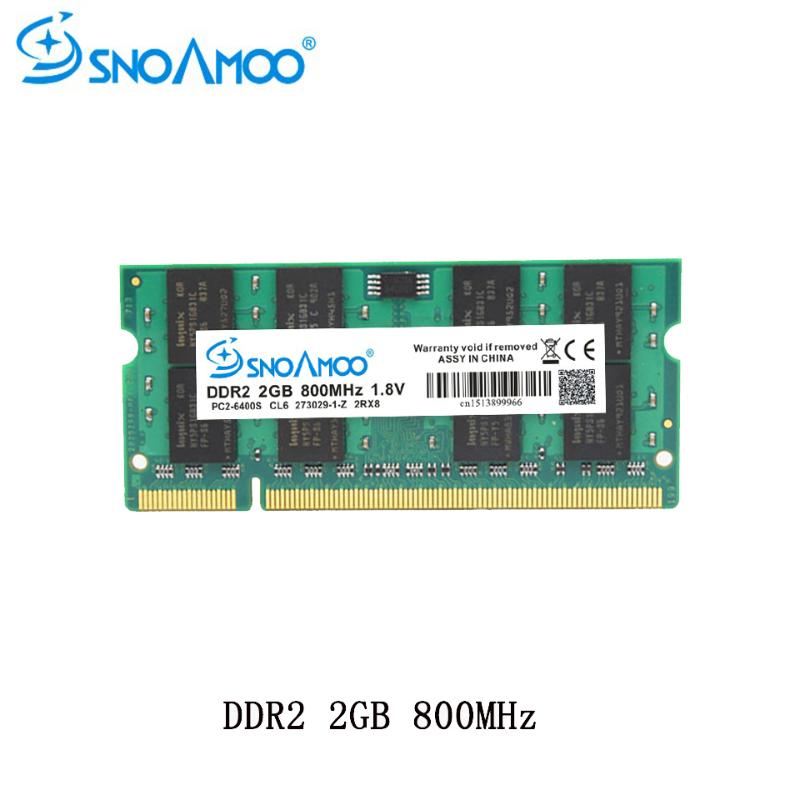 

SNOAMOO Laptop RAMs DDR2 1GB 2GB 4GB 667MHz PC2-5300S 800MHz PC2-6400S 200Pin CL5 CL6 1.8V 2Rx8 SO-DIMM Computer Memory Warranty
