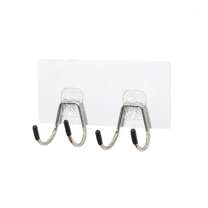 

1Pc Hook Strong Self Adhesive Stickers Wall Kitchen Wall Sticky Hooks Free Load Multi-Purpose Punching Bearing Without Trac I1M91