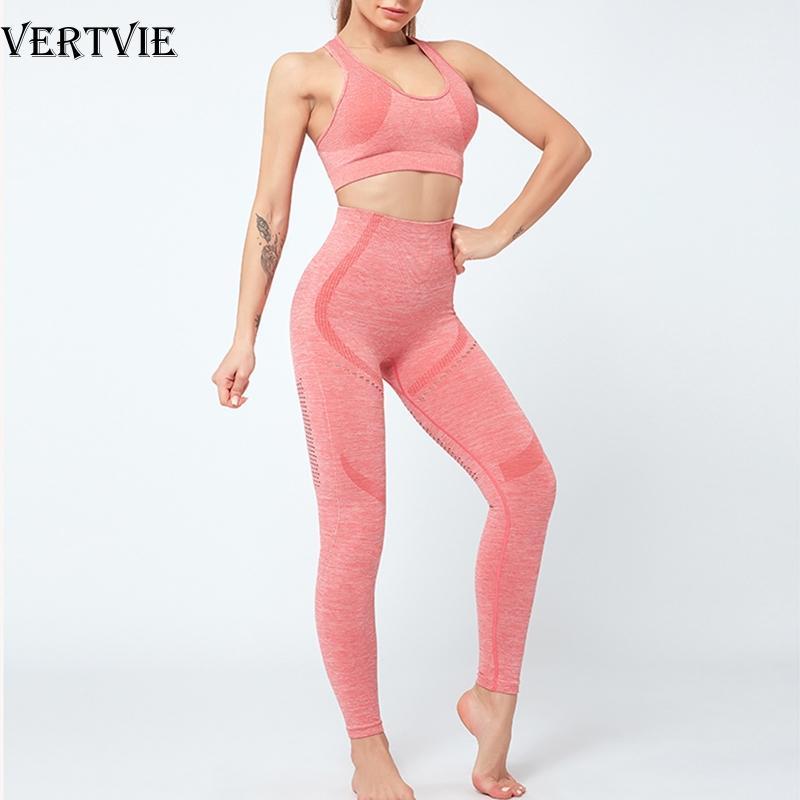 

VERTVIE 2 Piece Yoga Set Sports Bra and Leggings Jogging Women Gym Set Seamless Workout Sports Tights Women Fitness Suit1, Black pants