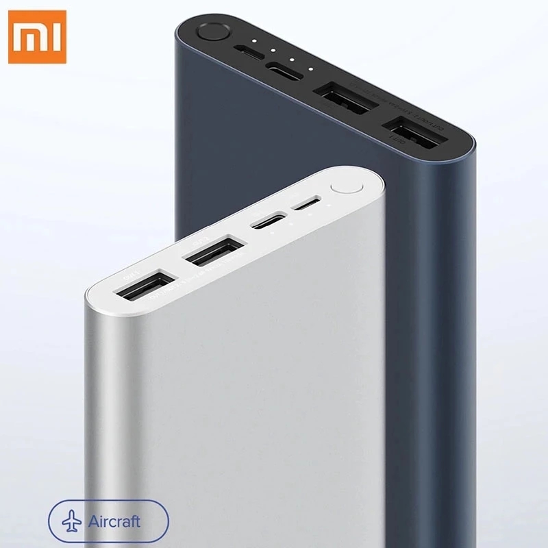 

Original Xiaomi Mi Power Bank 3 10000mAh Upgrade with 3 USB Output Supports Two Way Quick Charge 18W Max Powerbank For Smart