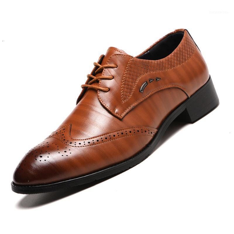 

New Arrival Retro Bullock Design Men Classic Business Formal Shoes Pointed Toe leather shoes Men Oxford Dress Size 38-481, Allblack