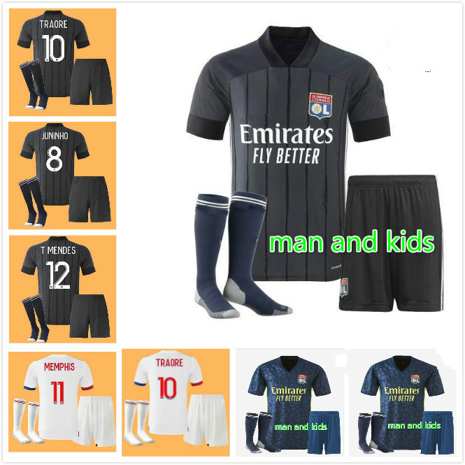 

Men kids 20 21 Maillot de foot MEMPHIS AOUAR soccer jersey 2020 2021 OL Lyon maillot de foot TRAORE MEMPHIS football Shirt, Black;yellow