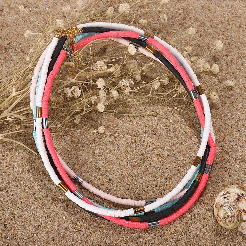 

G.YCX Bohemian recycled disc African Vinyl HEISHI Choker Necklace Collares Colourful vsco Girl Beads Neclace Women Summer Beach