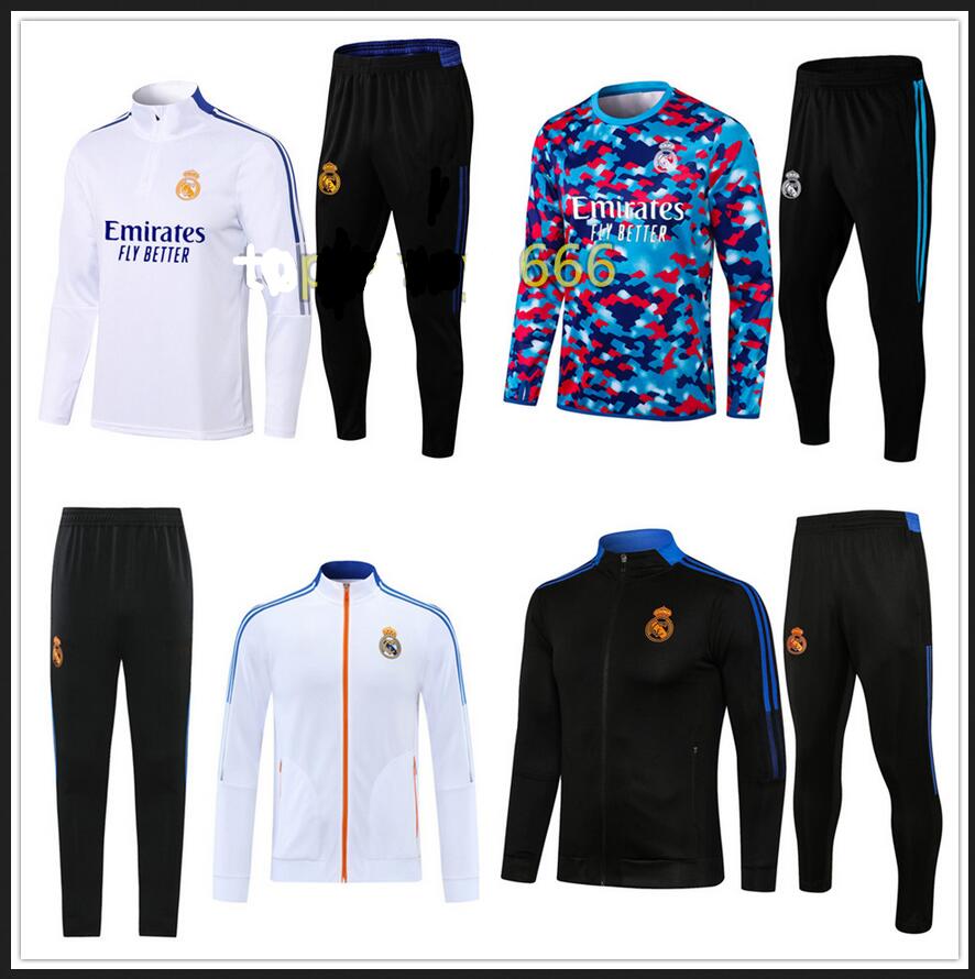 

2021 2022 Mens soccer tracksuit Madrid Real Full zipper jacket 21 22 madrid Half zip football training suit tracksuits survetement foot chan, Shorts