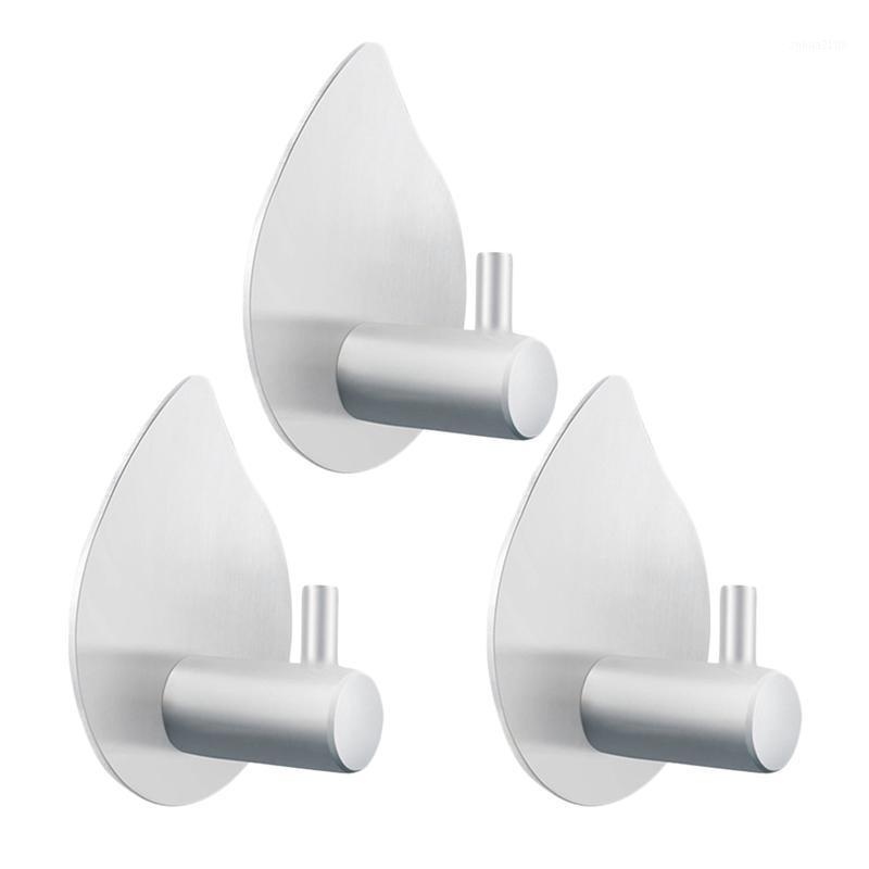 

3/6PCS Stylish Water Drop Shape Stainless Steel Hanger Wall Mounted Hook Coat Hook Single Hanger For Bathroom Kitchen1