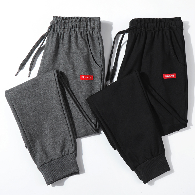 

2021 Casual Cotton New Sweatpants Men's Streetwear Fashion Pencil Linen Pants Men Full Length Drawstring Trousers for R4qf, Black grey
