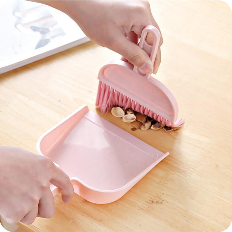 

2PCS Set Small 20CM Desktop Sweep Cleaning Brush+Dustpan Plastic Nylon Broom Table Corner Mini Dust Cleaner besom Dustpans sale1
