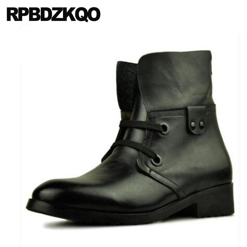 

Oxford Army Designer Black Shoes Chunky Formal Dress Full Grain Leather Boots Lace Up Short Ankle Wedding Men Business Luxury