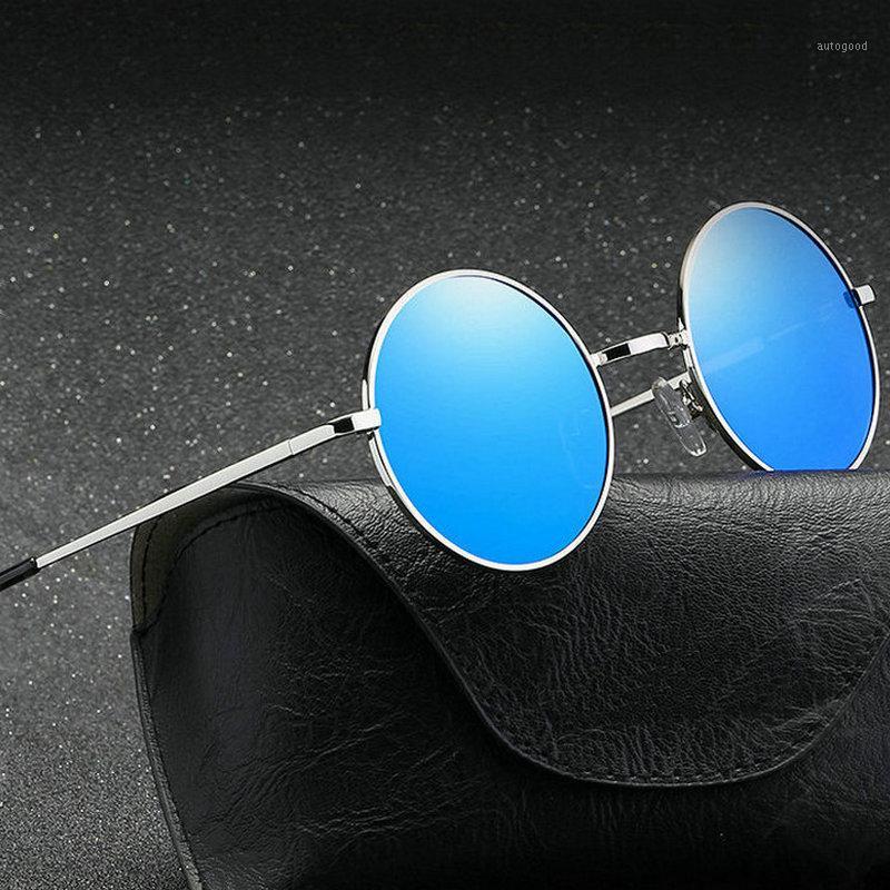 

Sunglasses Retro Classic Vintage Round Polarized Men Brand Designer Sun Glasses Women Metal Frame Black Lens Eyewear Driving FML1