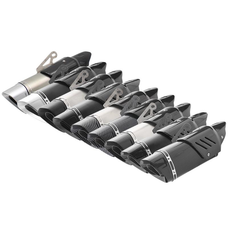 

Inlet 51mm Motorcycle Exhaust Muffler End Pipe Escape Moto Universal Motobike Pitbike Scotters Slip On with Heat Shield Cover