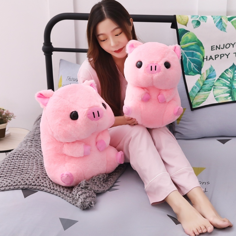 

Sitting Pink Pig Lucky Piggy Stuffed Animal Doll Cute Plushie Kids Lovers Valentines Day Gift 40cm LJ201126