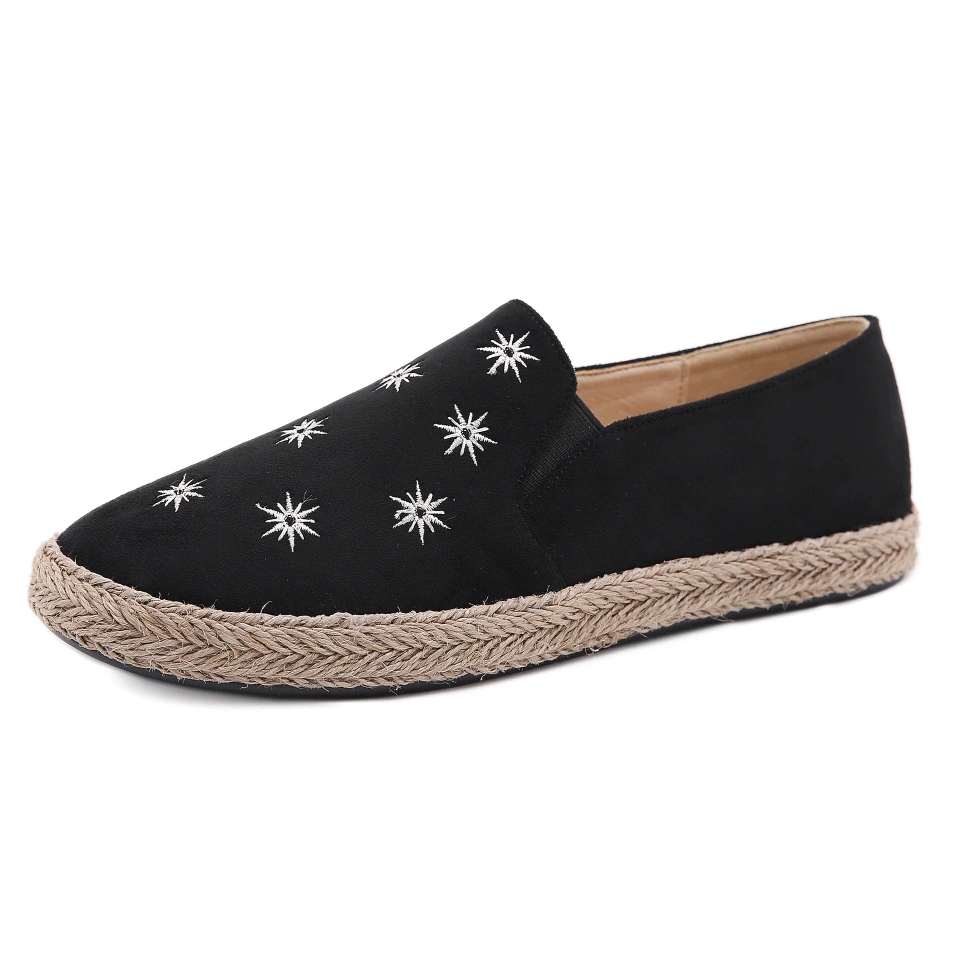 

2020 Fashion Ladies Loafers Women Lazy Shoes Slip-on Soft Women Flats Stars Casual Woman Footwear A2922 #qk7K, Black