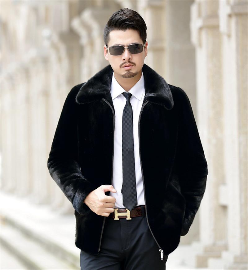 

2020 autumn and winter new imitation fur men's jacket coat men's short casual jacket YH685, Black 1