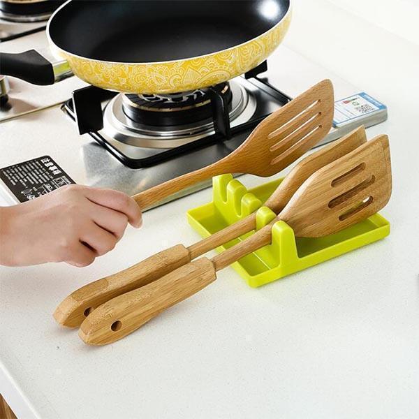 

Plastic Kitchen Spoon Holders Fork Spatula Rack Shelf Organizer Spoon Rest Chopsticks Holder Non-slip Spoons Pad Kitchen Bracket