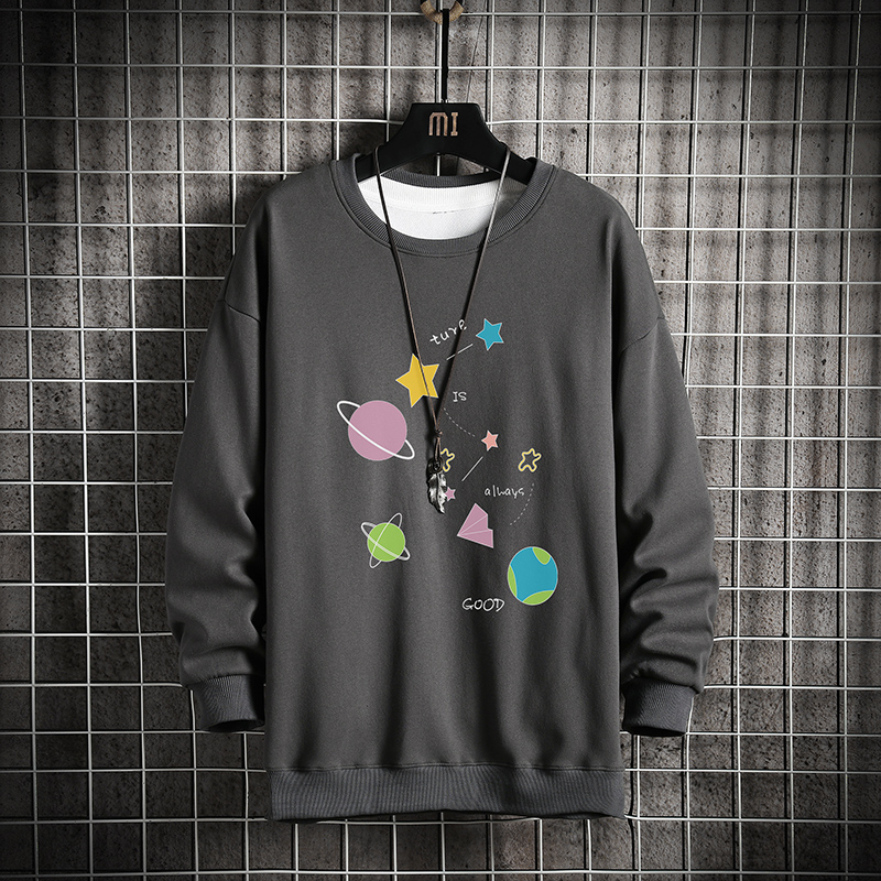 

Crewneck Sweatshirt Men 2020 Autumn Print Oversized Japanese Streetwear Casual Grey Hoodie Men Sweatshirts Hoodies, Purple sweatshirt