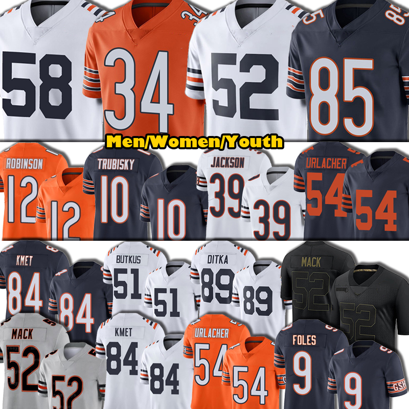

52 khalil Mack Jersey 96 Akiem Hicks 32 David Montgomery 54 Brian Urlacher Football 34 Walter Payton 10 Mitchell Trubisky 9 Nick Foles Men, Jersey(xiongd)