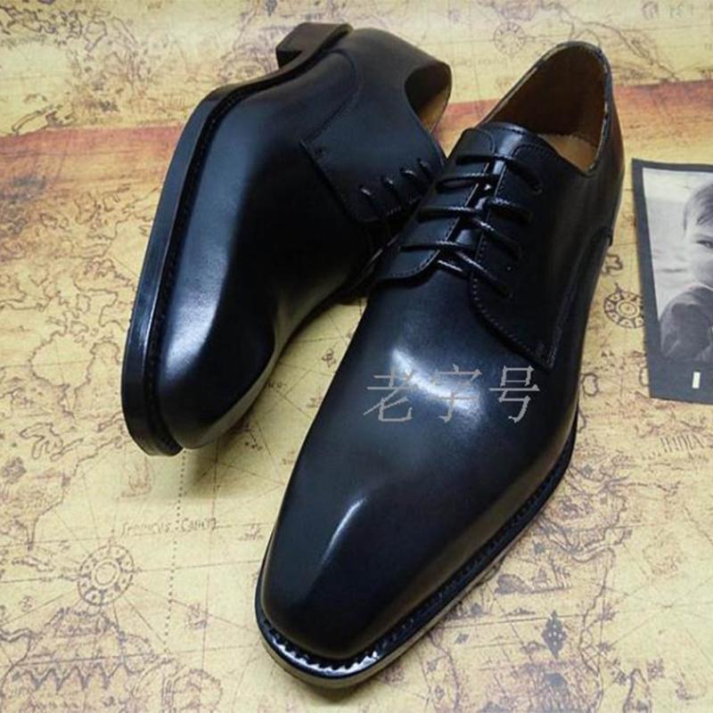 

Sipriks Imported Italian Calf Leather Oxfords Men Business Dress Derby Shoes Elegant Black Sewing Welted Gents Suits Social